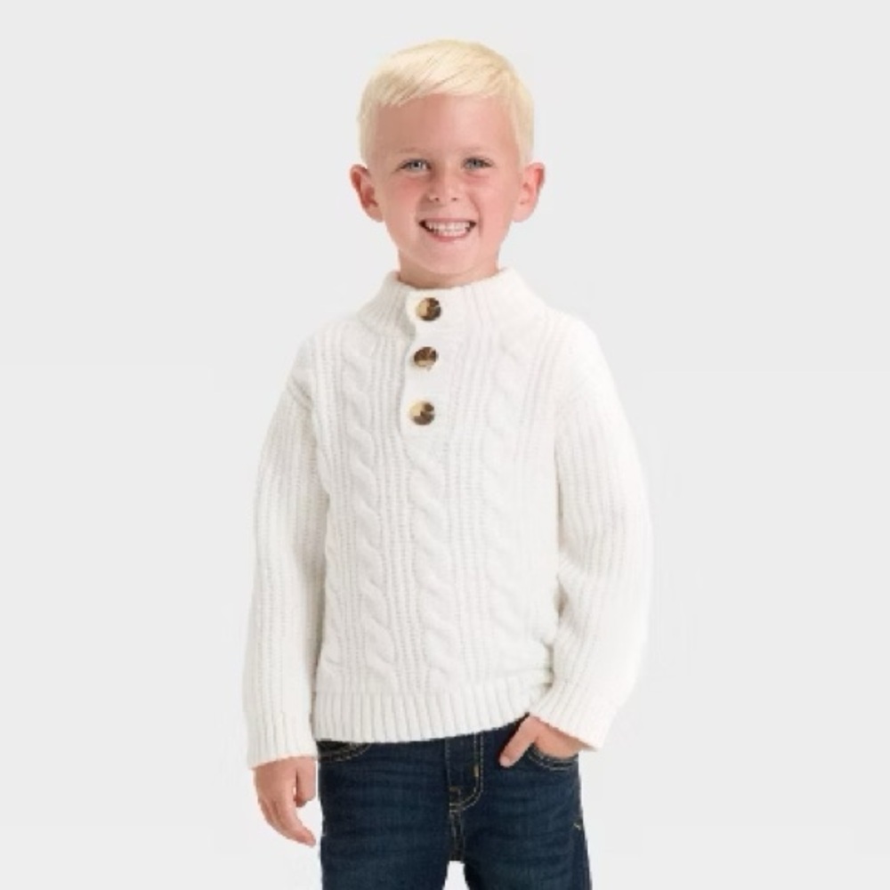 Cherokee cream Cable Knit Sweater for Kids